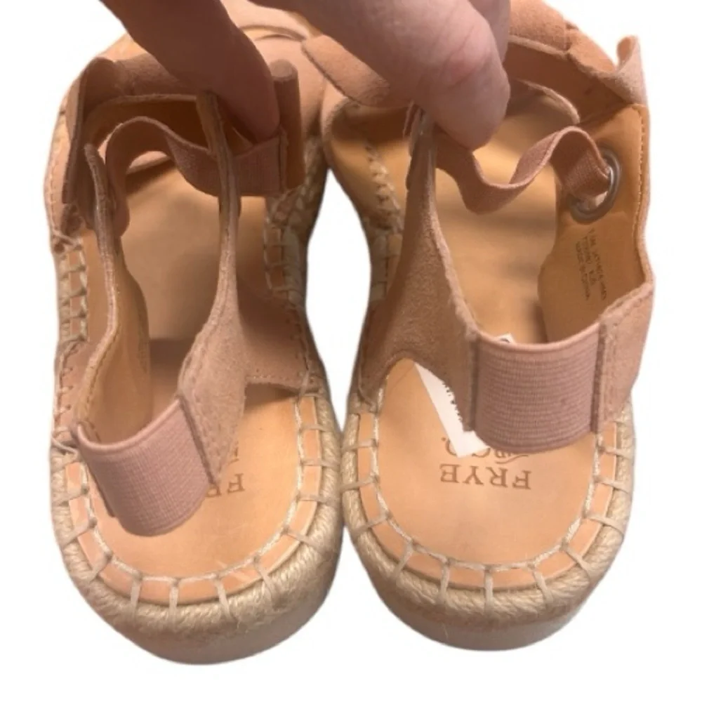 Frye Lula Blush Pink Suede Bow Knot Espadrille Platform Sandals Frye Size 7.5M